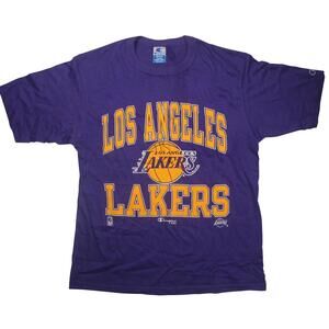 Champion Los Angeles Lakers Mens Medium Graphic T Shirt Purple